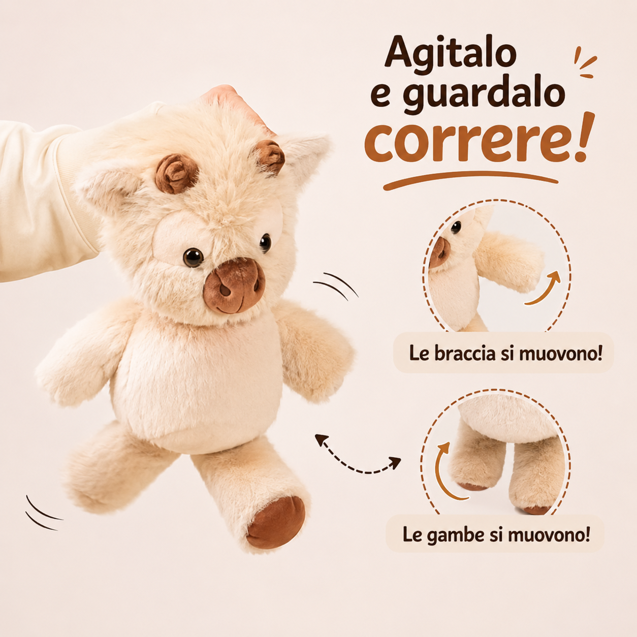 Il peluche della mucca che corre - Pulshino™